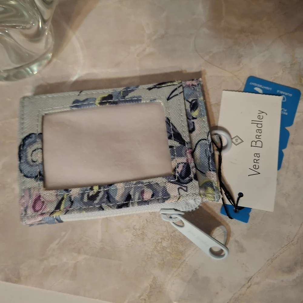 Vera Bradley Blue Floral Wallet Made From Recycled Bottles Nwt - Picture 3 of 4